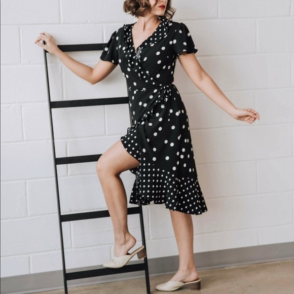 allie rose Dresses & Skirts - Polka Dot Wrap Dress
